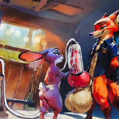 judy hopps, nick wilde (disney, zootopia) created by pegaisus (director)