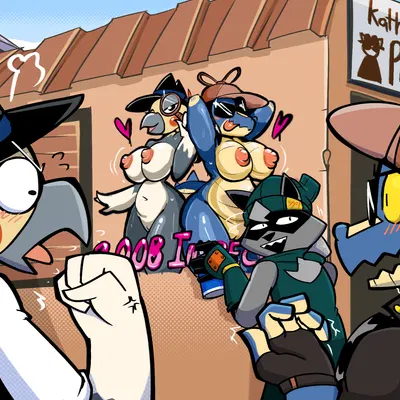 kathy (felino), sally (felino), trick (tricktrashing) created by felino