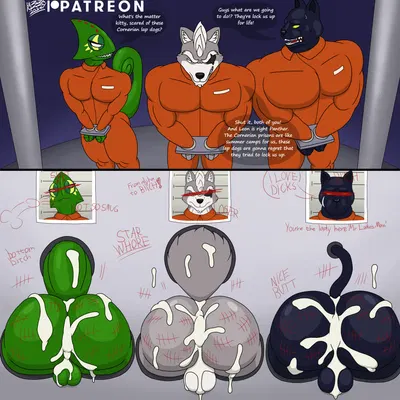 leon powalski, panther caroso, wolf o'donnell (instant loss 2koma, nintendo) created by pizzaozzy