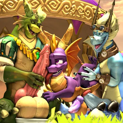 lindar (spyro), nestor (spyro), rescued dragons (spyro) (activision, mythology) created by aceydrgn