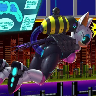 mecha rouge, rouge the bat (sega, sonic the hedgehog (series)) created by mykiio