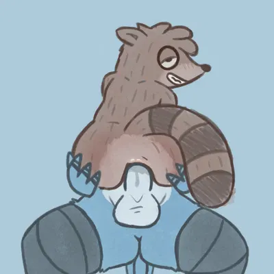 mordecai (regular show), rigby (regular show) (cartoon network, regular show) created by jellybeankofi