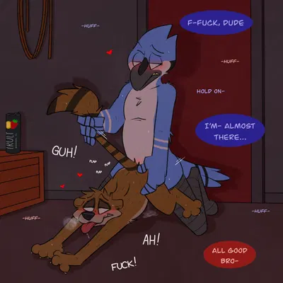 mordecai (regular show), rigby (regular show) (cartoon network, regular show) created by rotten robbie