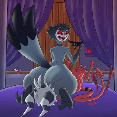 moxxie (helluva boss), stolas (helluva boss) (hellaverse, helluva boss) created by banksauce