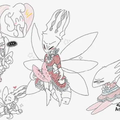 pale king (hollow knight), white lady (hollow knight) (hollow knight (franchise), pokemon art academy) created by sinmarshmallow