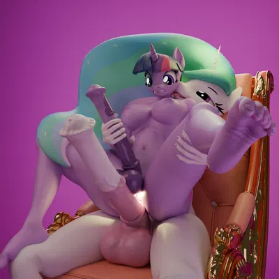 princess celestia (mlp), twilight sparkle (mlp) (friendship is magic, hasbro) created by bamb00