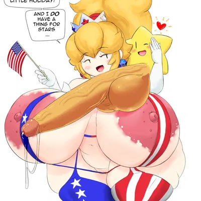 princess peach, twink (mario) (4th of july, mario bros) created by sanka-tetsu