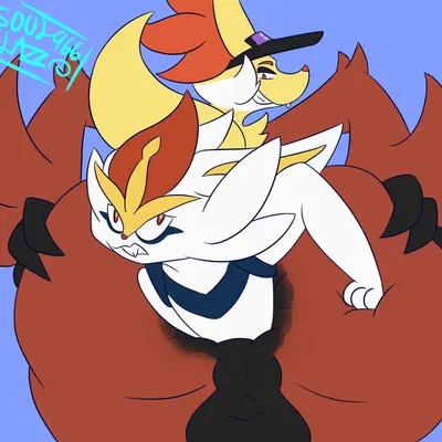 purple unite style delphox (nintendo, pokemon) created by sg966