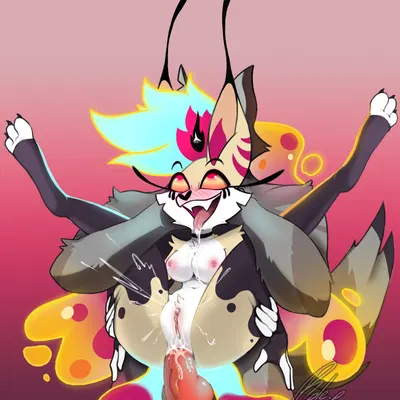 queen bee-lzebub (helluva boss), vortex (helluva boss) (hellaverse, helluva boss) created by rple p