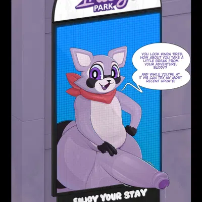 rambley raccoon (indigo park) created by coffilatte