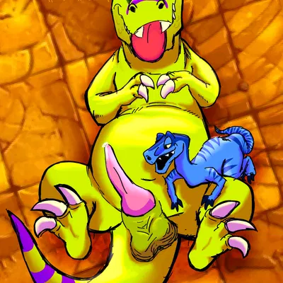 raptor (plants vs. zombies), t-rex (plants vs. zombies) (electronic arts, plants vs. zombies) created by srirachamander