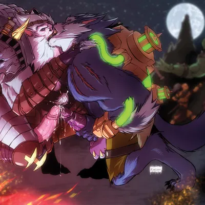 rengar (lol), warwick (lol) (league of legends, riot games) created by kaizen2582