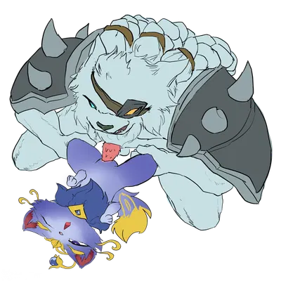 rengar (lol), yuumi (lol) (league of legends, riot games) created by godforgiveme4