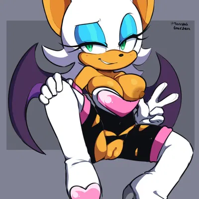 rouge the bat (sega, sonic the hedgehog (series)) created by tenshigarden, third-party edit