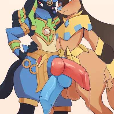 ruins style lucario (nintendo, palworld) created by nepentz