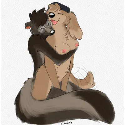 sam (lupopossum), wix (skunkwix) created by cloudpie