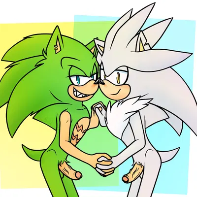 scourge the hedgehog, silver the hedgehog (archie comics, sega) created by gottagoblast