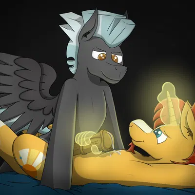 sunburst (mlp), thunderlane (mlp) (friendship is magic, hasbro) created by tacomytaco