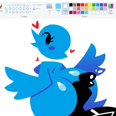twitter bird (microsoft, microsoft paint (copyright)) created by jjoyplus