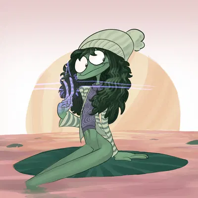 abstract background, anthro, beanie, bottomless