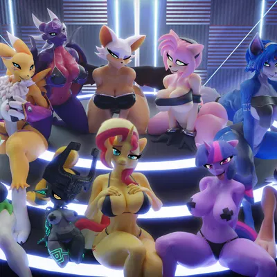 amy rose, cynder, krystal (star fox) (activision, bandai namco) created by hooves-art