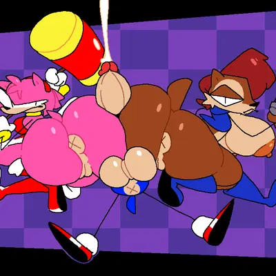 amy rose, sally acorn, sonic the hedgehog (archie comics, sega) created by superiorfox