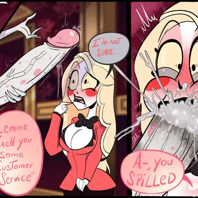 angel dust, charlie morningstar (hazbin hotel, hellaverse) created by ameizinglewds