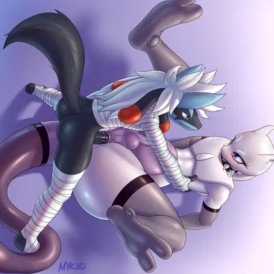 anu (shadow-anubis), mewtowo (shadman) (nintendo, pokemon) created by mykiio