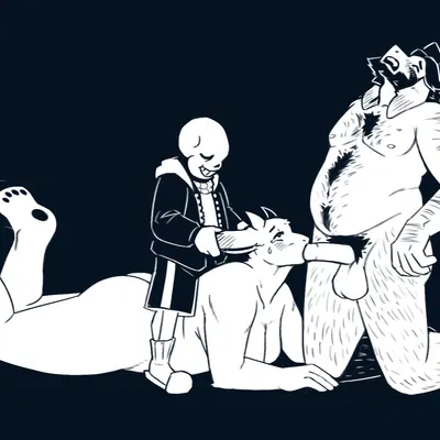 asgore dreemurr, sans (undertale), toriel (undertale (series)) created by dracozhilla