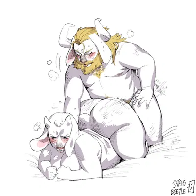 asgore dreemurr, toriel (undertale (series)) created by stagbeetle (artist)
