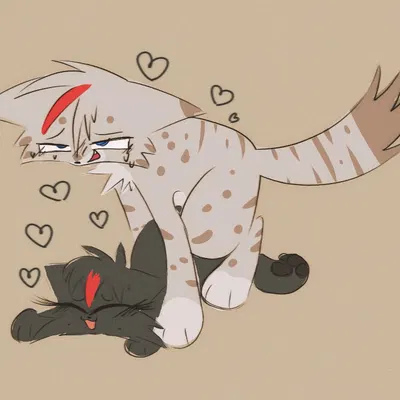 ashfur (thunderclan), hollyleaf (warriors) (warriors (book series)) created by kitt3ngutzz