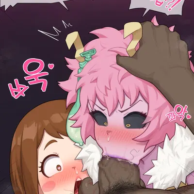 ashido mina, ochaco uraraka (my hero academia) created by poper