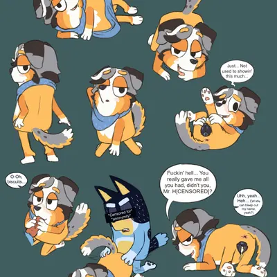 bandit heeler, calypso (bluey) (bluey (series)) created by fuggslugg