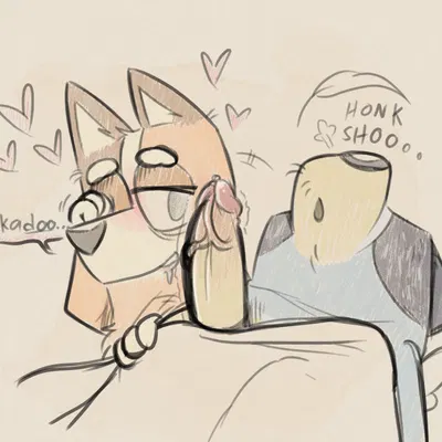 bandit heeler, chilli heeler (bluey (series)) created by milkinquotations