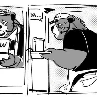 ben bigger (mcdonald's, mihoyo) created by stinkdierr