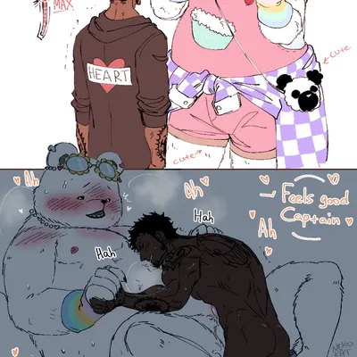 bepo (one piece), trafalgar law (one piece) created by nekokat42