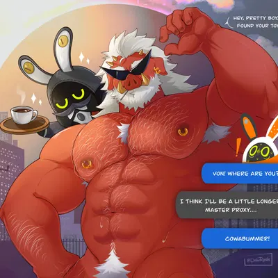 big daddy (zenless zone zero), butlerboo, eous (zenless zone zero) (mihoyo, zenless zone zero) created by drawreshi