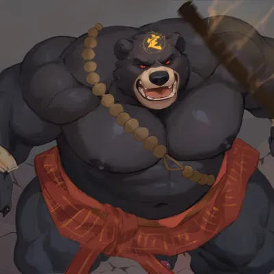 black bear guai (black myth: wukong) created by qigiu