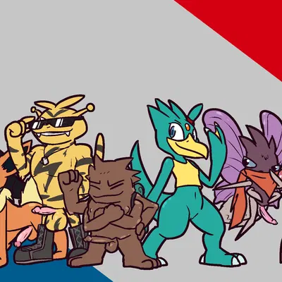 blaine (pokemon), brock (pokemon), erika (pokemon) (nintendo, pokemon) created by ultilix