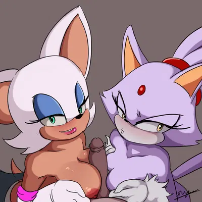 blaze the cat, rouge the bat (sega, sonic the hedgehog (series)) created by inuyuru