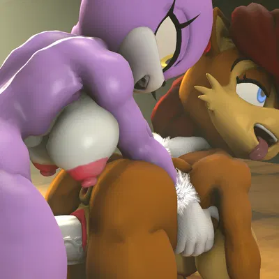 blaze the cat, sally acorn (archie comics, sega) created by twintailssfm