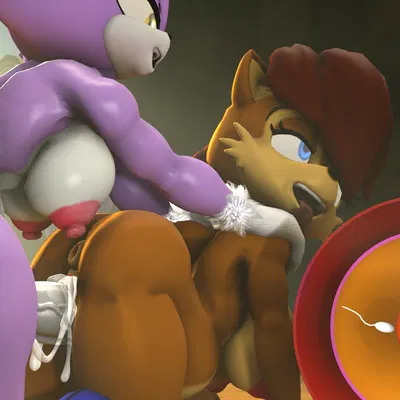 blaze the cat, sally acorn (archie comics, sega) created by twintailssfm