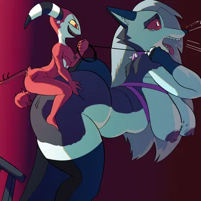 blitzo (helluva boss), loona (helluva boss) (hellaverse, helluva boss) created by toonarscontent