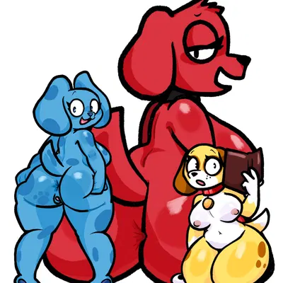 blue (blue's clues), clifford (clifford the big red dog), martha lorraine (blue's clues, clifford the big red dog) created by lewdewott