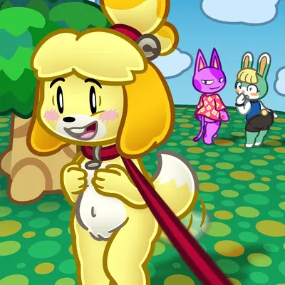 bob (animal crossing), isabelle (animal crossing), sasha (animal crossing) (animal crossing, nintendo) created by otterslinger