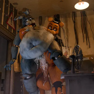 bonnie (fnaf), withered freddy (fnaf) (five nights at freddy's, five nights at freddy's 2) created by anonymousfm