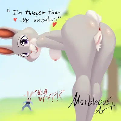bonnie hopps, judy hopps (disney, zootopia) created by marbleous