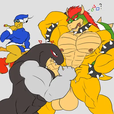 bowser, kamek (bowser day, mario bros) created by daikuhiroshiama
