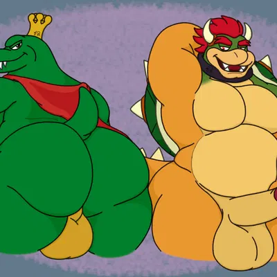 bowser, king k. rool (bowser day, donkey kong (series)) created by waniiime