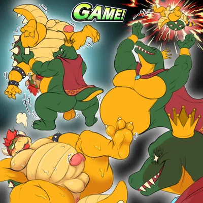 bowser, king k. rool (donkey kong (series), mario bros) created by fetishame